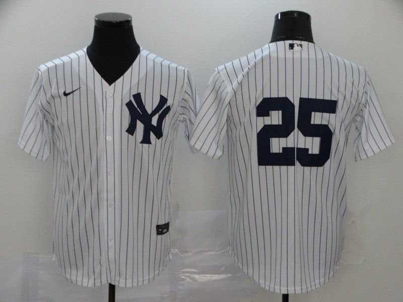 Men New York Yankees #25 No name White Nike Game MLB Jerseys->new york yankees->MLB Jersey